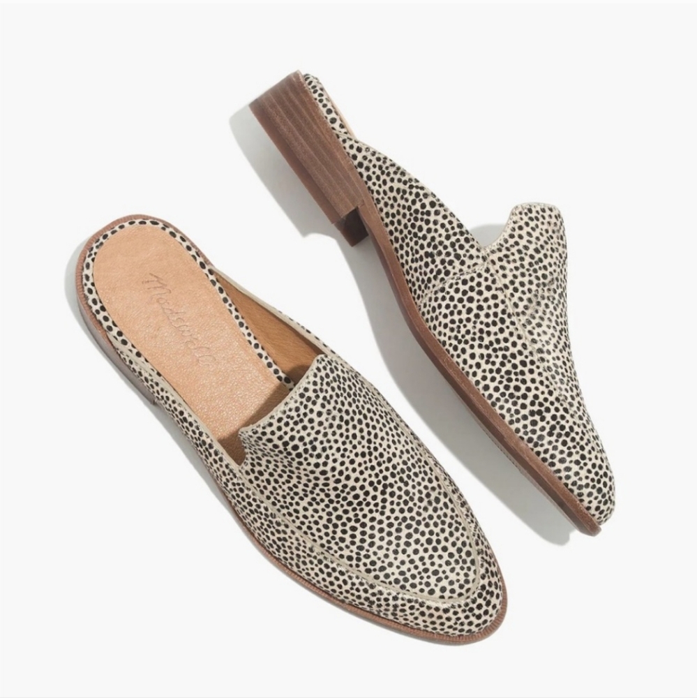 Madewell The Frances Loafer Mule in Spotted Calf Hair